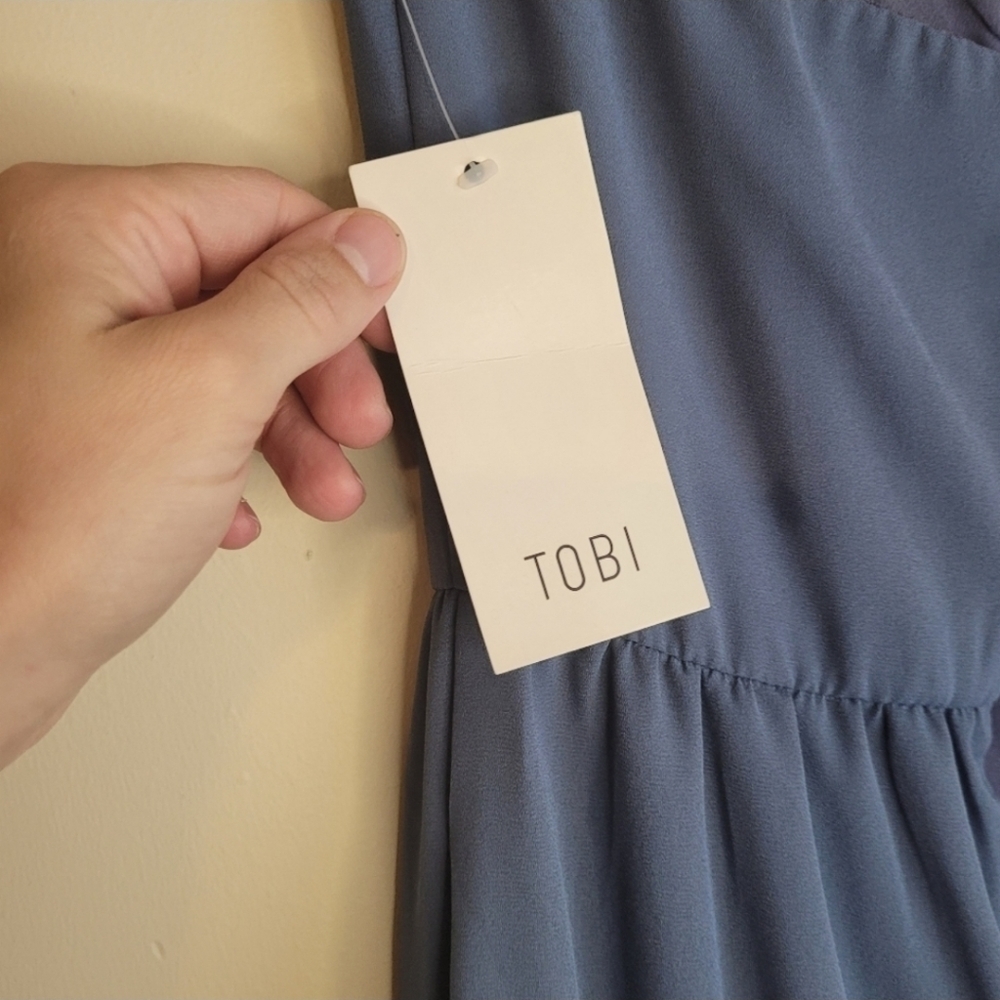 TOBI Krystal Light Blue Strapless Maxi Dress Size Small - Picture 6 of 11